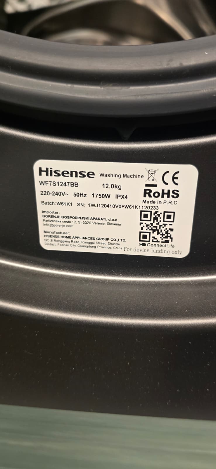 Hisense WF7S1247BB Waschmaschine (Neuware)