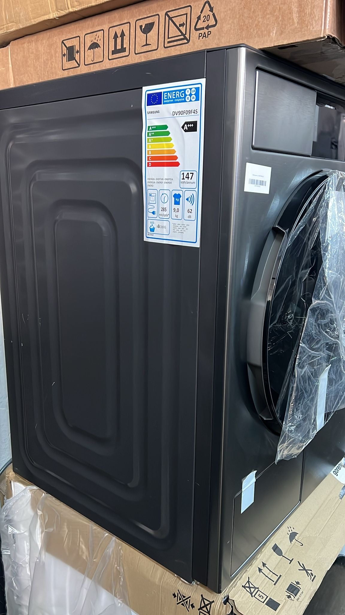 Samsung Wärmepumpentrockner DV90F09F4S – 9 kg, A+++, WiFi, Edelstahl | Neuware mit 2 Jahren Garantie