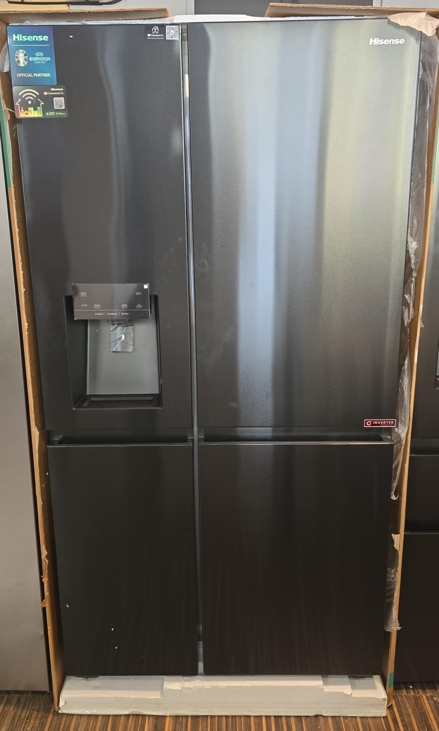 Hisense Side-by-Side Kühl-Gefrierkombination – Schwarz, Neuware